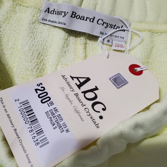 NWT ADVISORY BOARD CRYSTALS Abc 123 WOMEN SWEATSHORTS Sulphur yellow - Picture 6 of 10